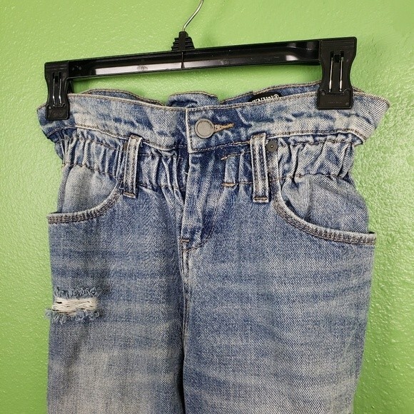 Blank NYC Light Wash Paper Waste Basket Distressed Jeans Size 24 - Picture 12 of 12